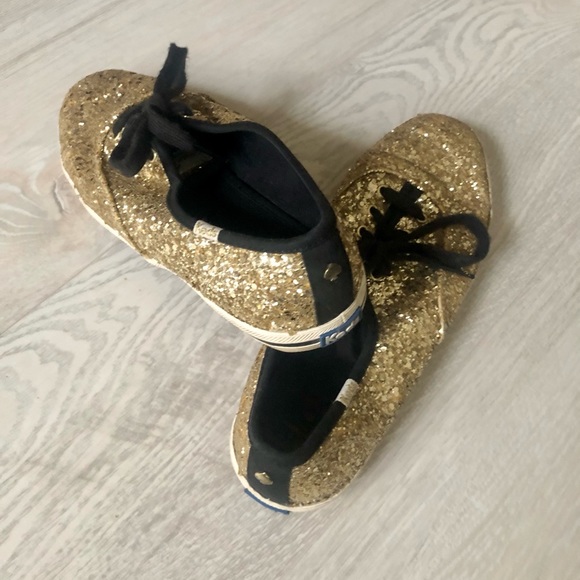 Kate Spade NY Keds Glitter Gold Sneakers, 7.5 - Picture 6 of 16